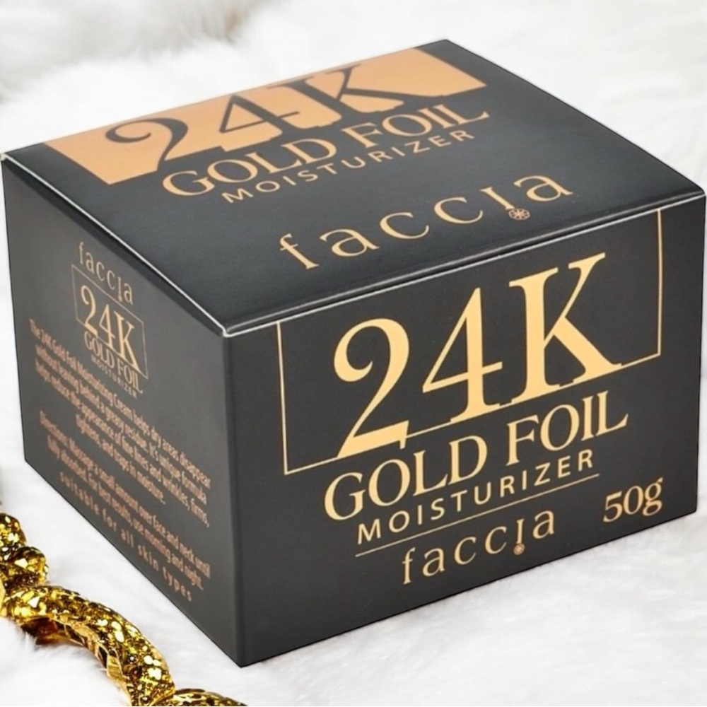 faccia 24K Gold Foil Moisturizer, Full Size 50 g, NEW & Sealed Box